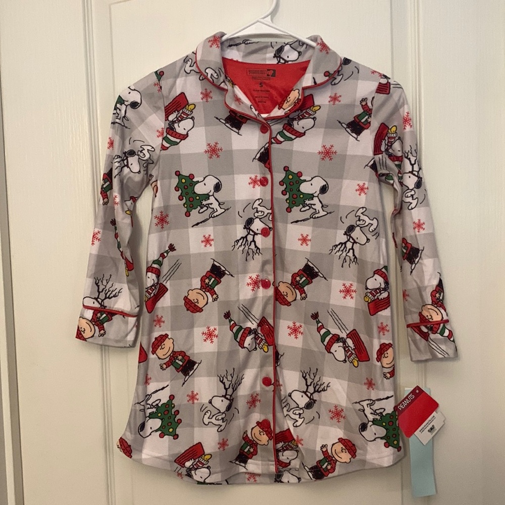 New Girls Snoopy‎ Woodstock Charlie Brown Christmas Night Shirt - Small